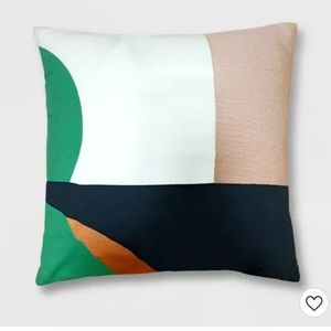 Abstract Geometric Cotton Square Throw Pillow